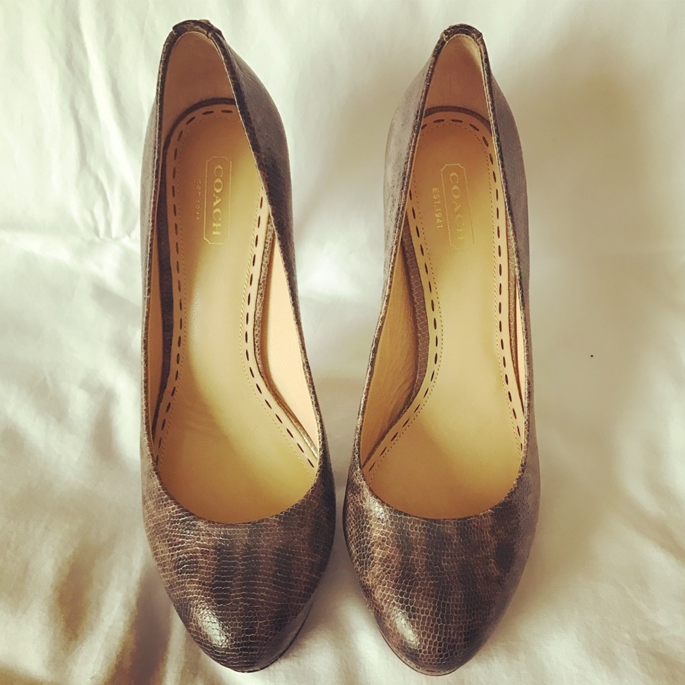 New Coach Daisee Printed Lizard Heels, 8 (8.5) - Picture 2 of 8